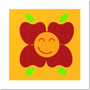 Happy Apples and Oranges Flower Posters and Art